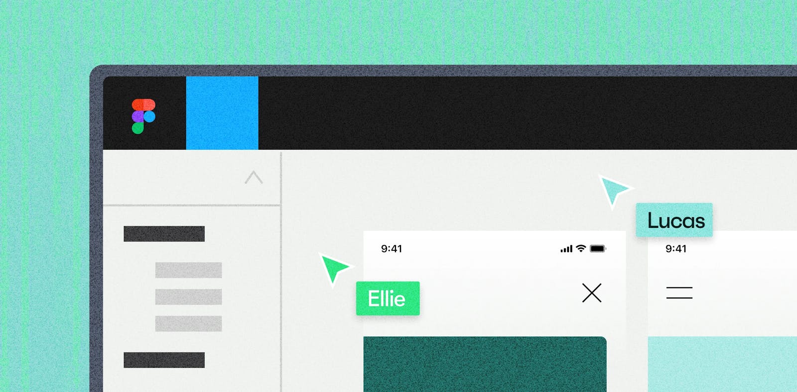 Figma UI with collaborative cursors