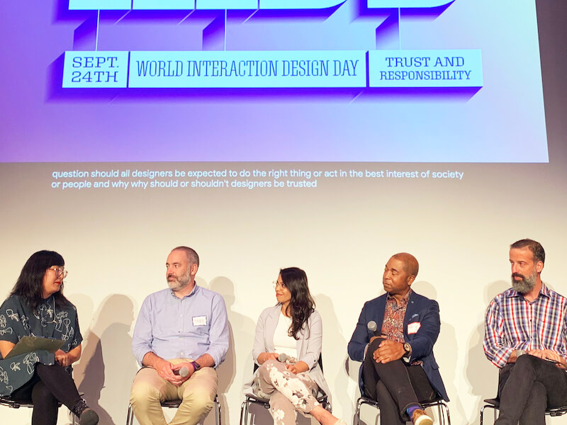 Nascent associate partner Linda Nakanishi moderating a panel at World Interaction Design Day